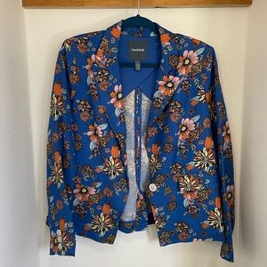 NWT L ModCloth Linen Floral Blazer